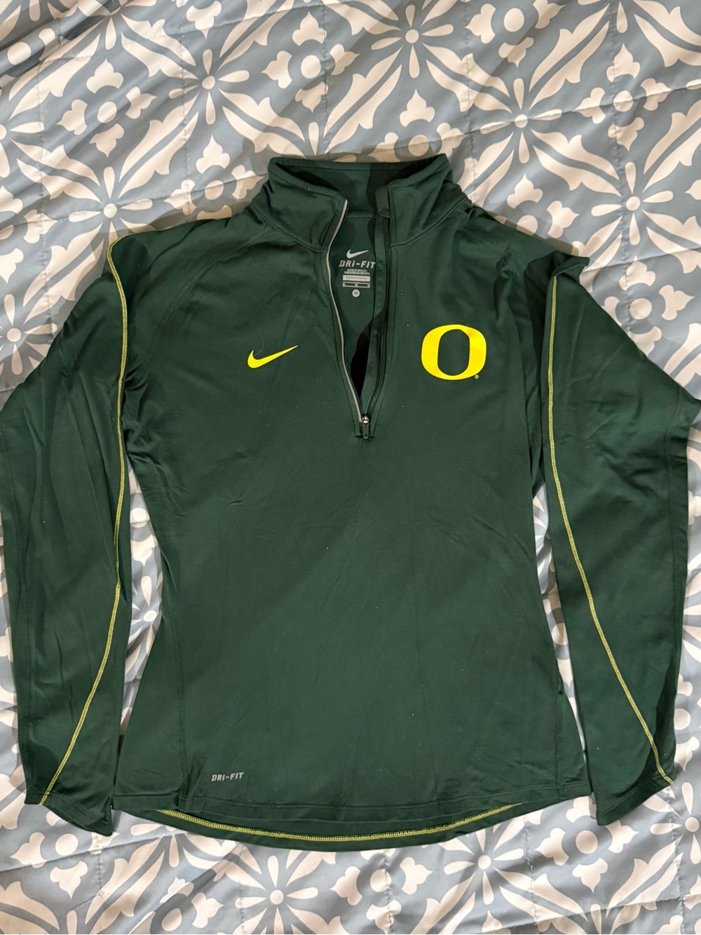 Nike Dri-FIT Green/Ylw 1/4 Zip Jacket (Oregon Ducks) Women’s Size M